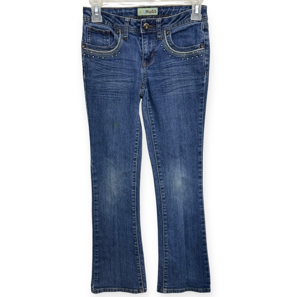 Mudd Kids' Blue Denim Jeans with Stud Accents Size 10